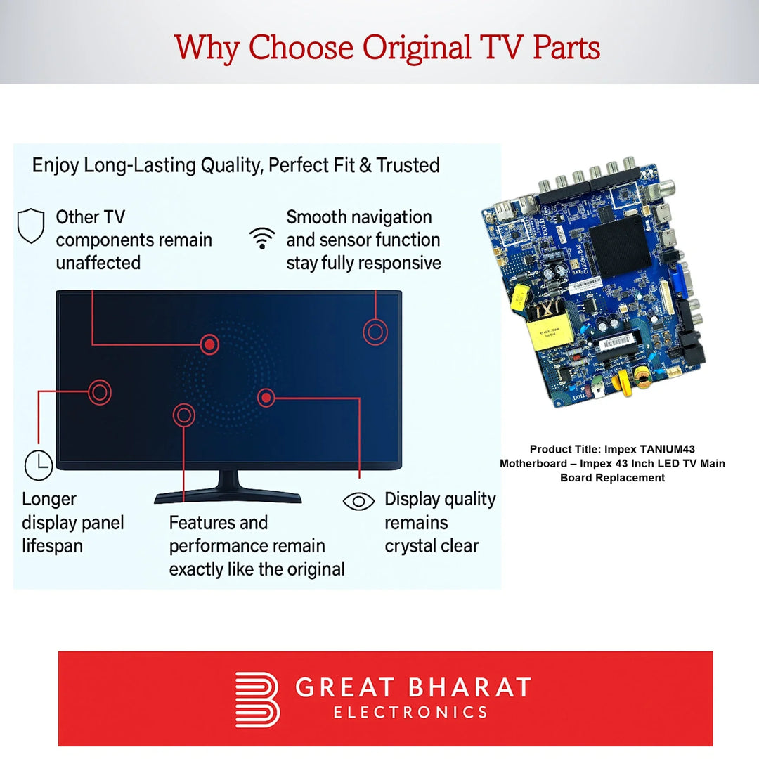 Impex TANIUM43 Motherboard – Impex 43 Inch LED TV Main Board Replacement - Great Bharat Electronics