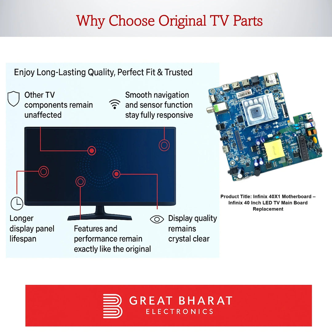 Infinix 40X1 Motherboard – Infinix 40 Inch LED TV Main Board Replacement - Great Bharat Electronics