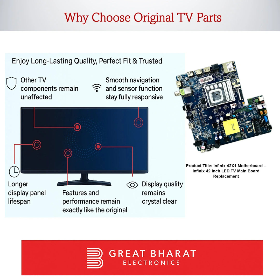 Infinix 42X1 Motherboard – Infinix 42 Inch LED TV Main Board Replacement - Great Bharat Electronics