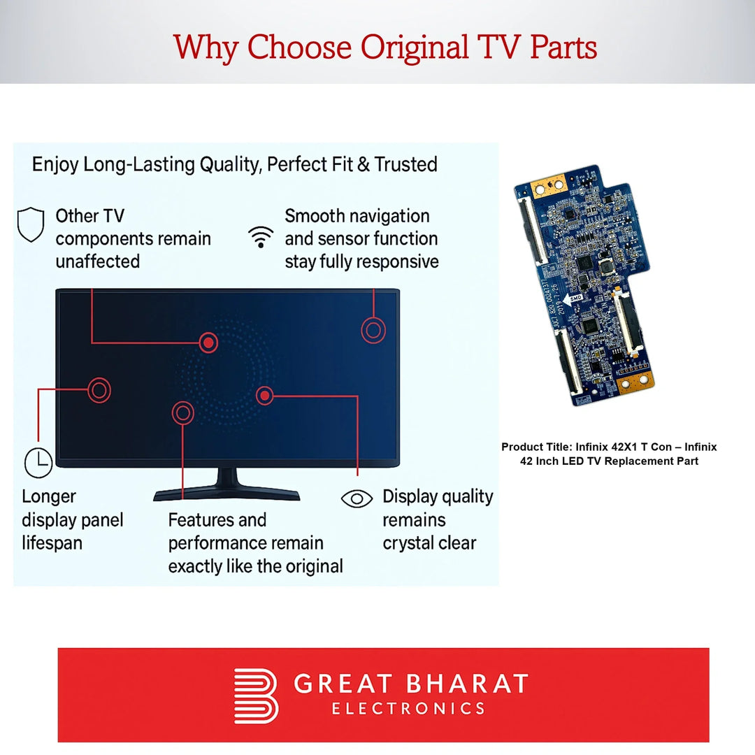 Infinix 42X1 T-Con Board – Infinix 42 Inch LED TV Replacement Part - Great Bharat Electronics