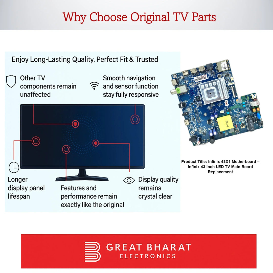 Infinix 43X1 Motherboard – Infinix 43 Inch LED TV Main Board Replacement - Great Bharat Electronics