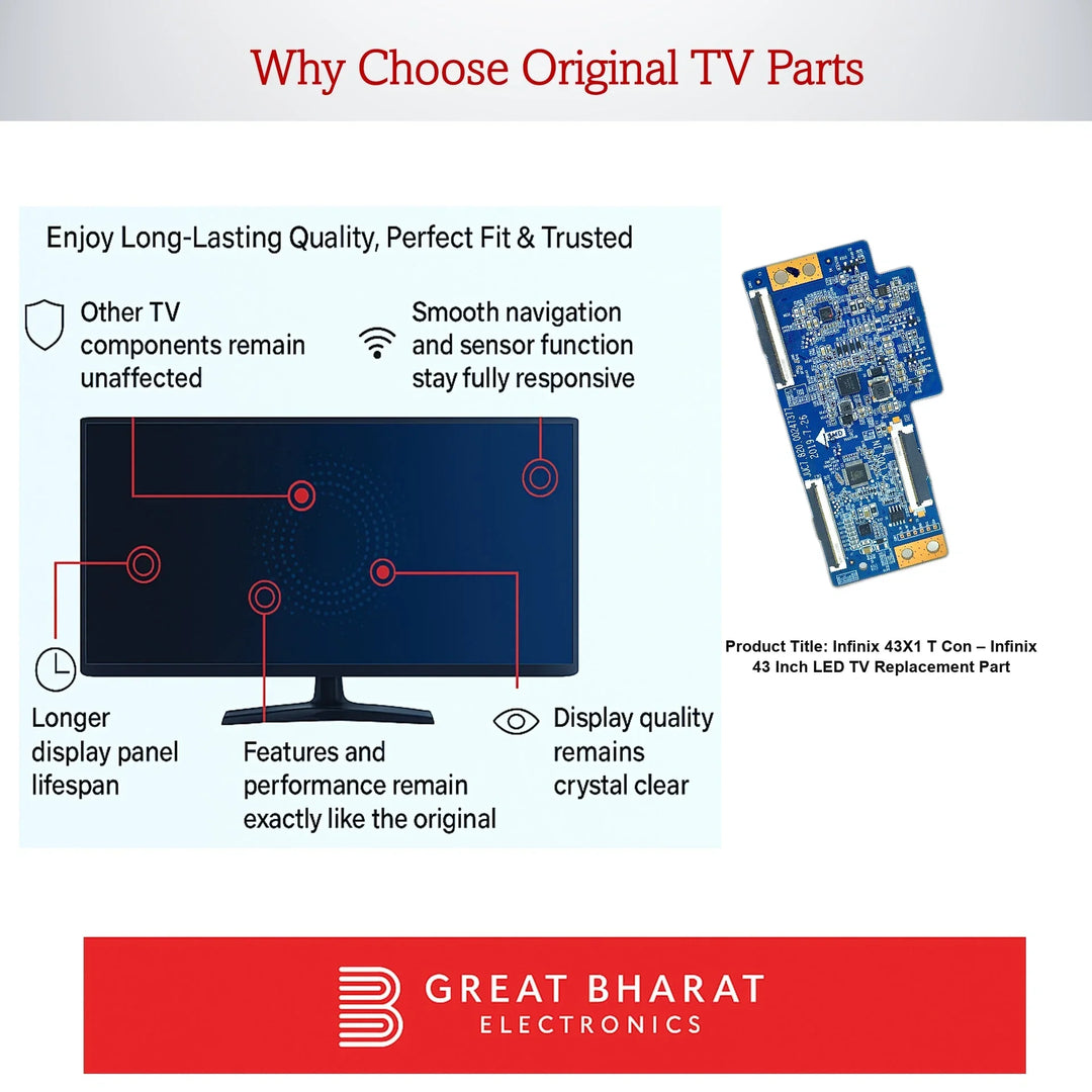 Infinix 43X1 T-Con Board – Infinix 43 Inch LED TV Replacement Part - Great Bharat Electronics