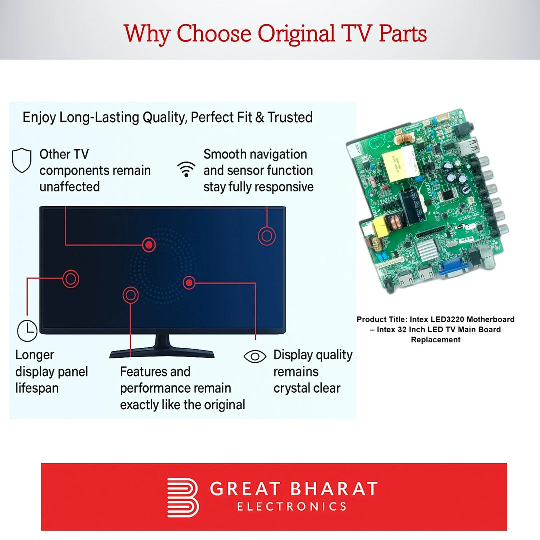 Intex LED3220 Motherboard – Intex 32 Inch LED TV Main Board Replacement - Great Bharat Electronics