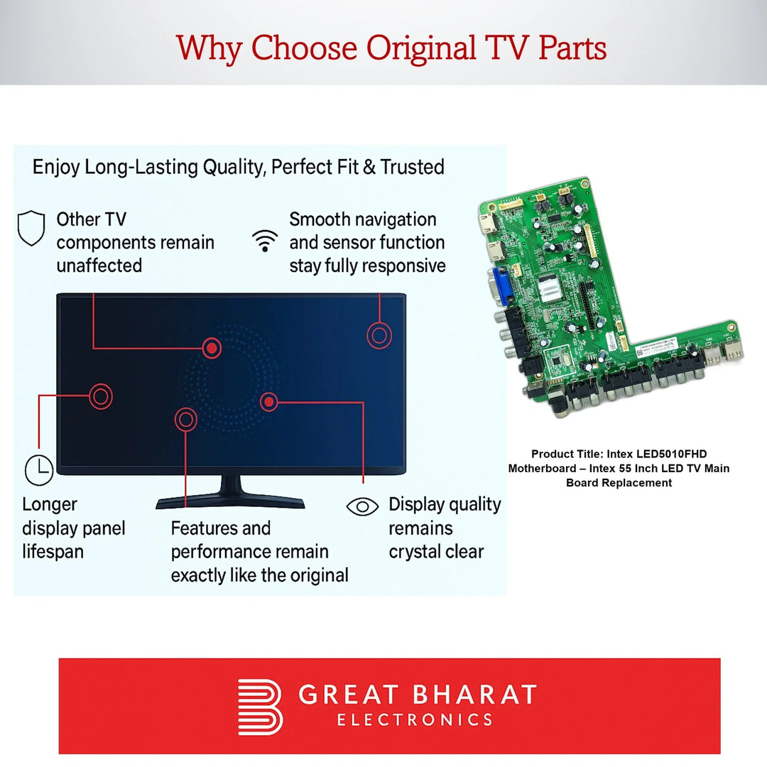 Intex LED5010FHD Motherboard – Intex 55 Inch LED TV Main Board Replacement - Great Bharat Electronics