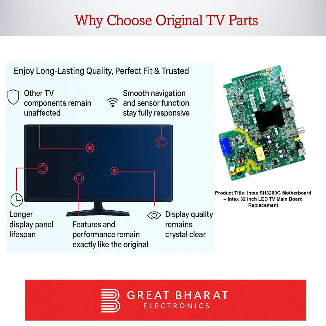 Intex SH3200G Motherboard – Intex 32 Inch LED TV Main Board Replacement - Great Bharat Electronics