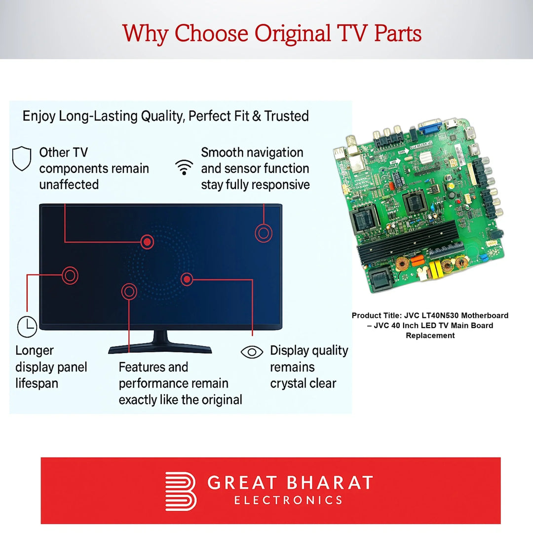 JVC LT40N530 Motherboard – JVC 40 Inch LED TV Main Board Replacement - Great Bharat Electronics