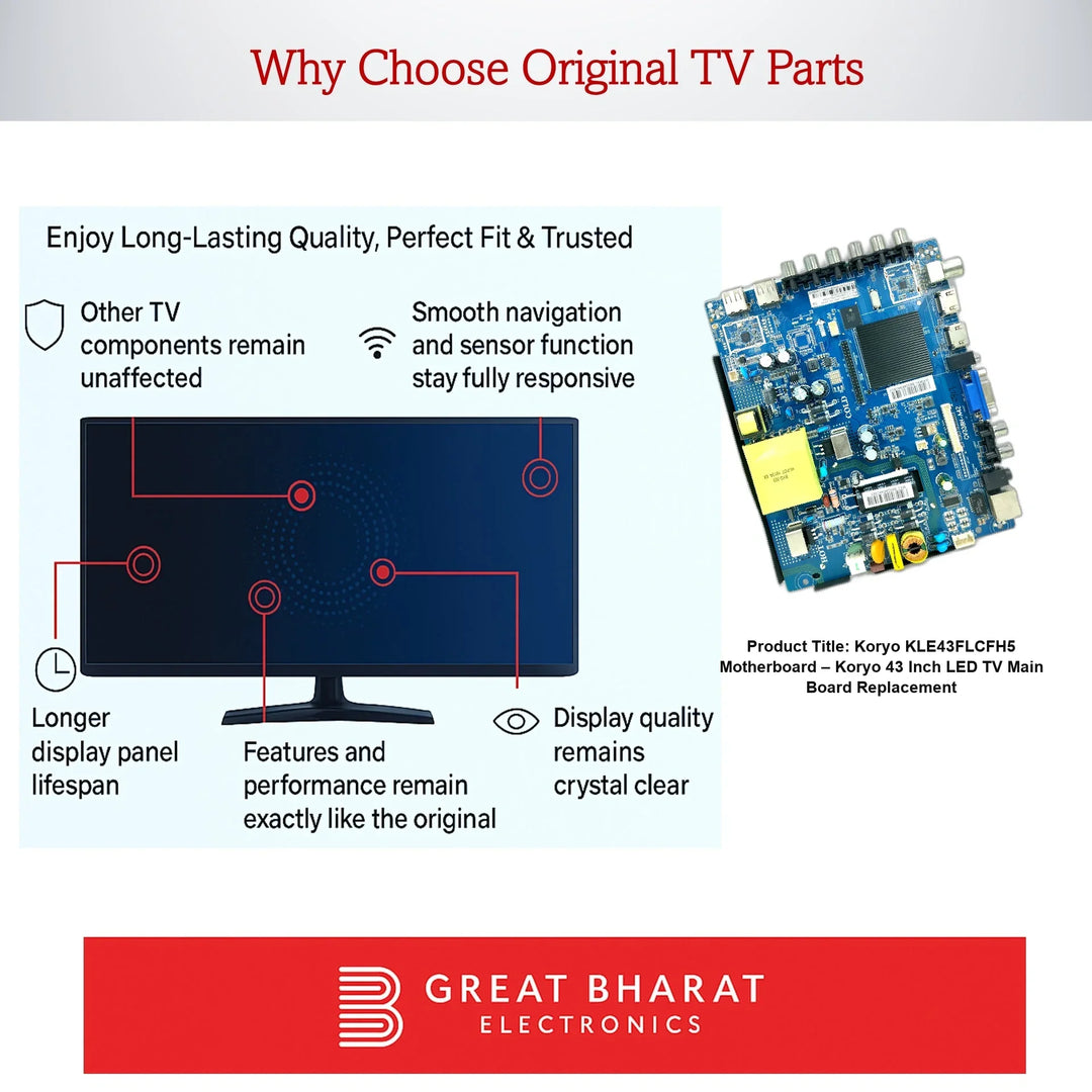 Koryo KLE43FLCFH5 Motherboard – Koryo 43 Inch LED TV Main Board Replacement - Great Bharat Electronics