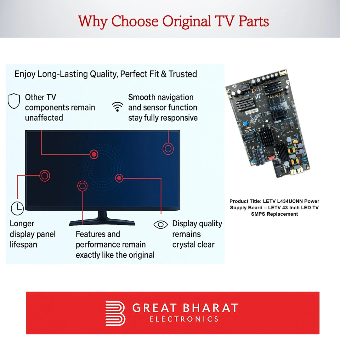 LETV (LeEco) L434UCNN Power Supply Board – LETV (LeEco) 43 Inch LED TV SMPS Replacement - Great Bharat Electronics