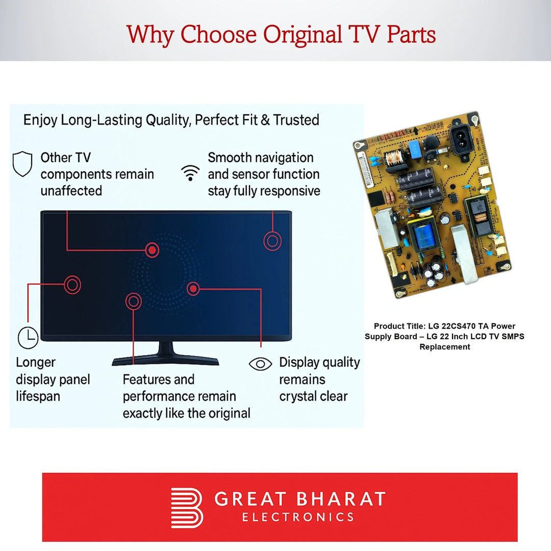 LG 22CS470-TA Power Supply Board – LG 22 Inch LCD TV SMPS Replacement_BorderFixed - Great Bharat Electronics
