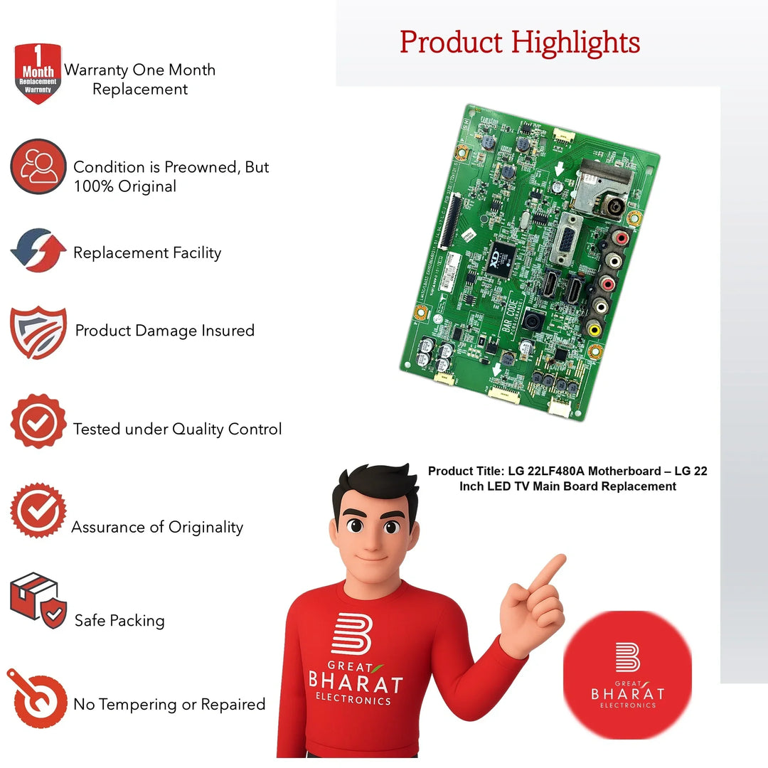 LG 22LF480A Motherboard – LG 22 Inch LED TV Main Board Replacement - Great Bharat Electronics