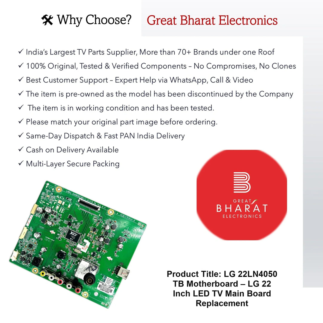 LG 22LN4050-TB Motherboard – LG 22 Inch LED TV Main Board Replacement - Great Bharat Electronics