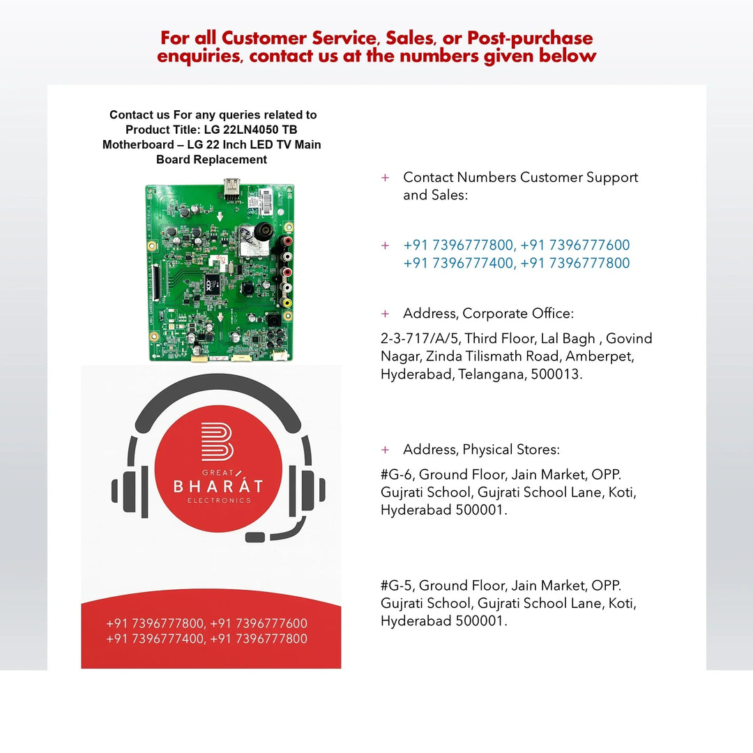 LG 22LN4050-TB Motherboard – LG 22 Inch LED TV Main Board Replacement - Great Bharat Electronics