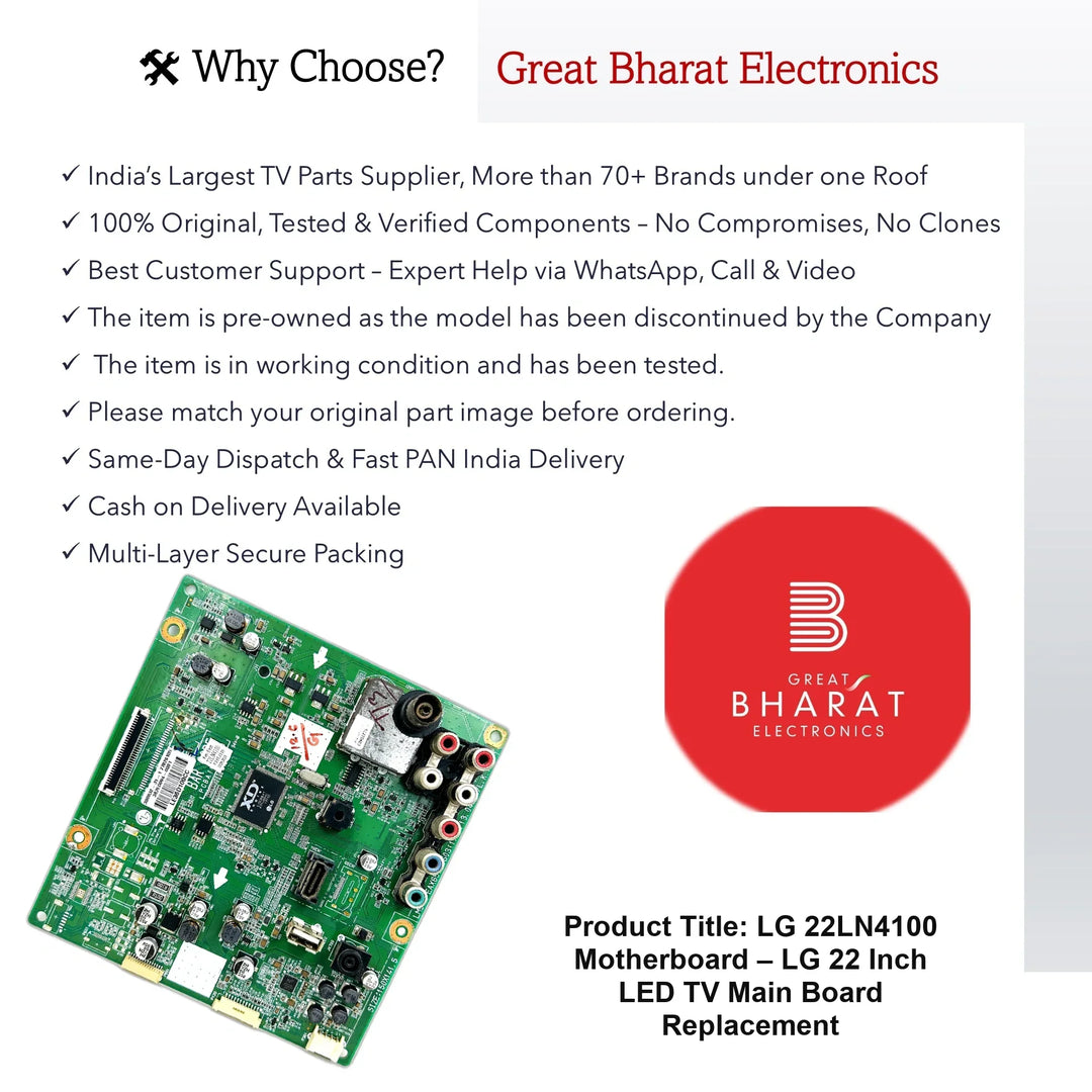 LG 22LN4100 Motherboard – LG 22 Inch LED TV Main Board Replacement - Great Bharat Electronics