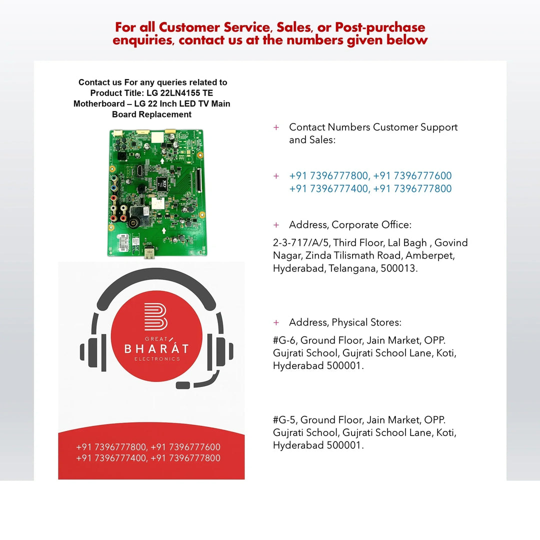 LG 22LN4155-TE Motherboard – LG 22 Inch LED TV Main Board Replacement - Great Bharat Electronics