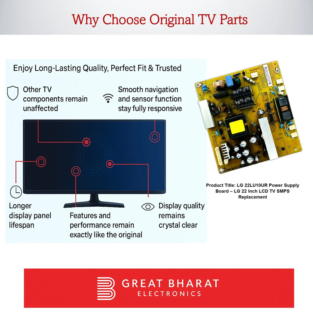 LG 22LU10UR Power Supply Board – LG 22 Inch LCD TV SMPS Replacement - Great Bharat Electronics