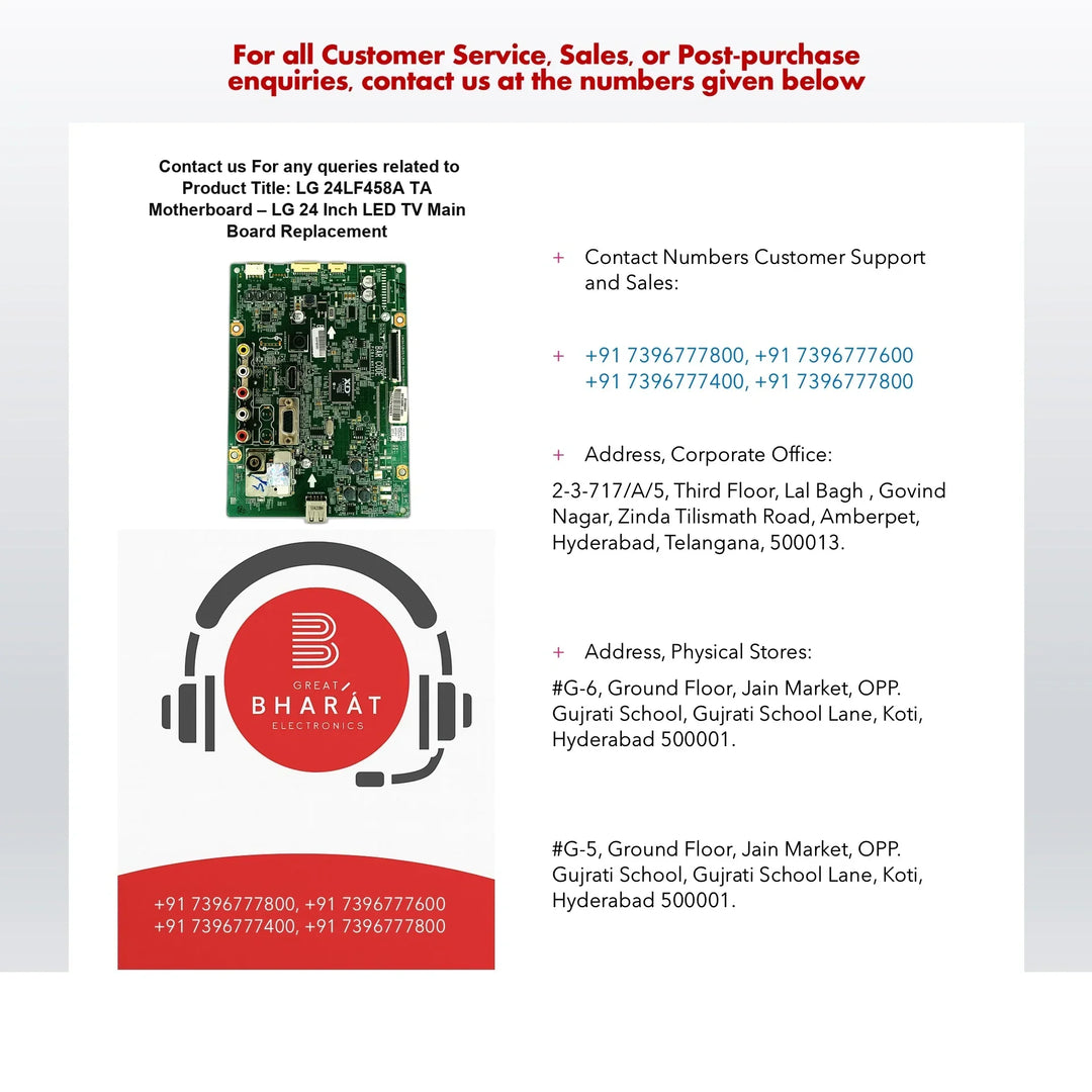 LG 24LF458A-TA Motherboard – LG 24 Inch LED TV Main Board Replacement - Great Bharat Electronics