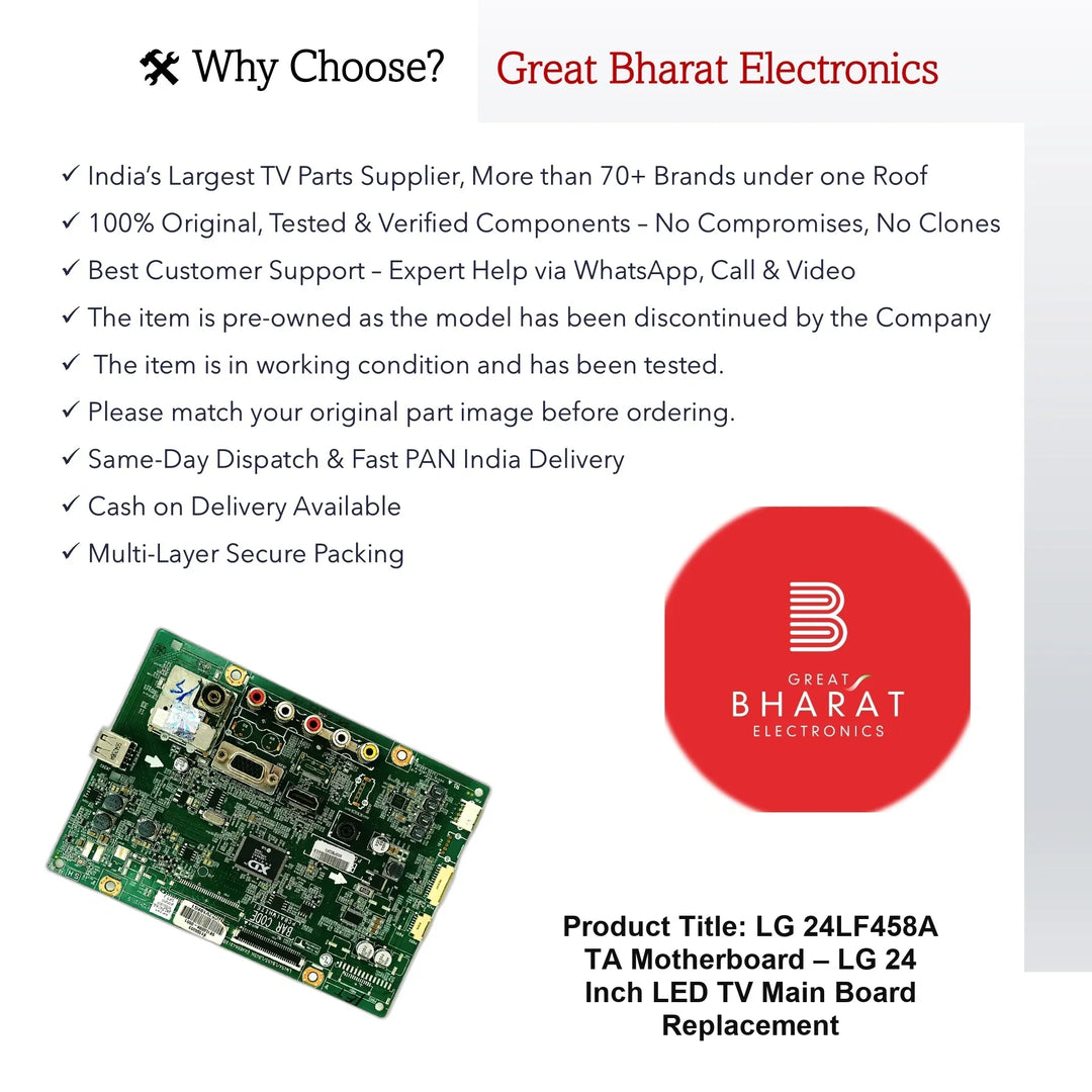LG 24LF458A-TA Motherboard – LG 24 Inch LED TV Main Board Replacement - Great Bharat Electronics