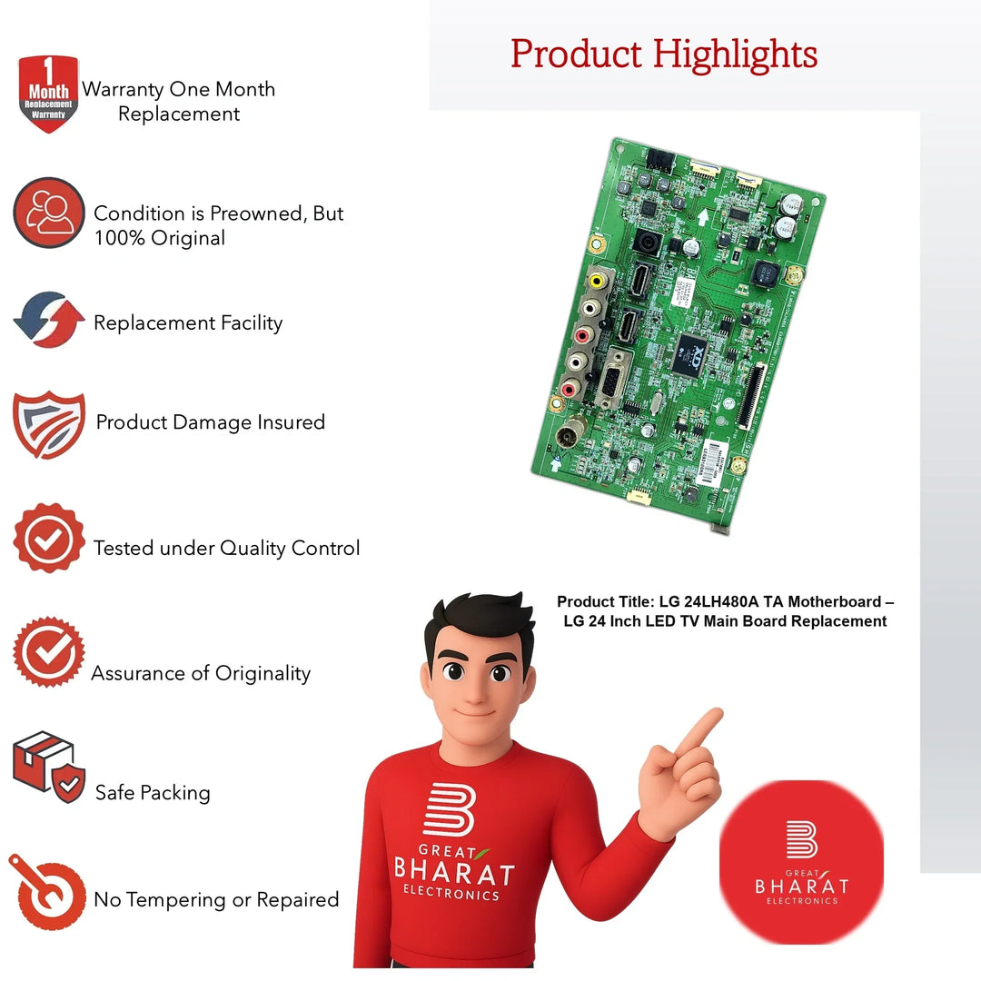 LG 24LH480A-TA Motherboard – LG 24 Inch LED TV Main Board Replacement - Great Bharat Electronics