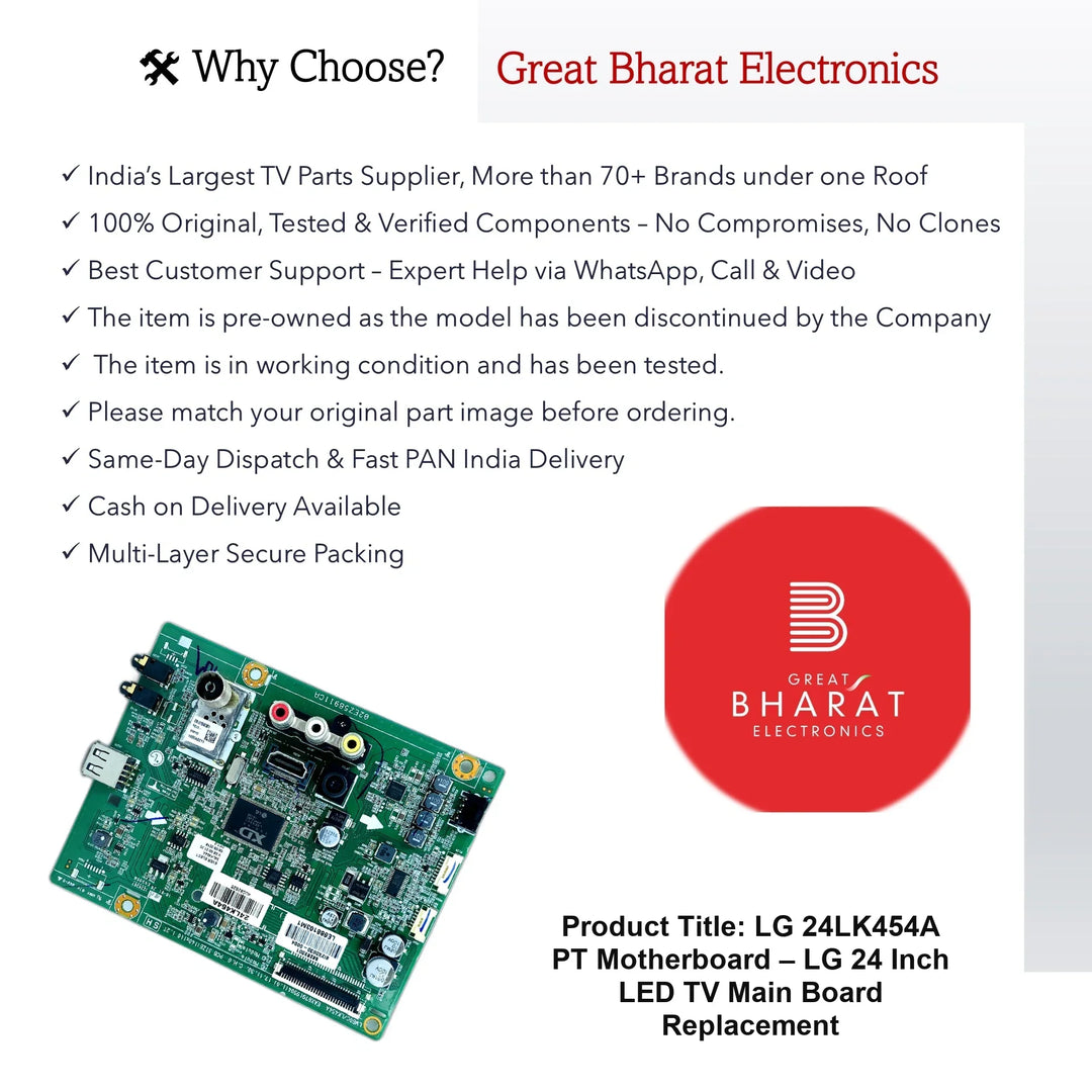LG 24LK454A-PT Motherboard – LG 24 Inch LED TV Main Board Replacement - Great Bharat Electronics