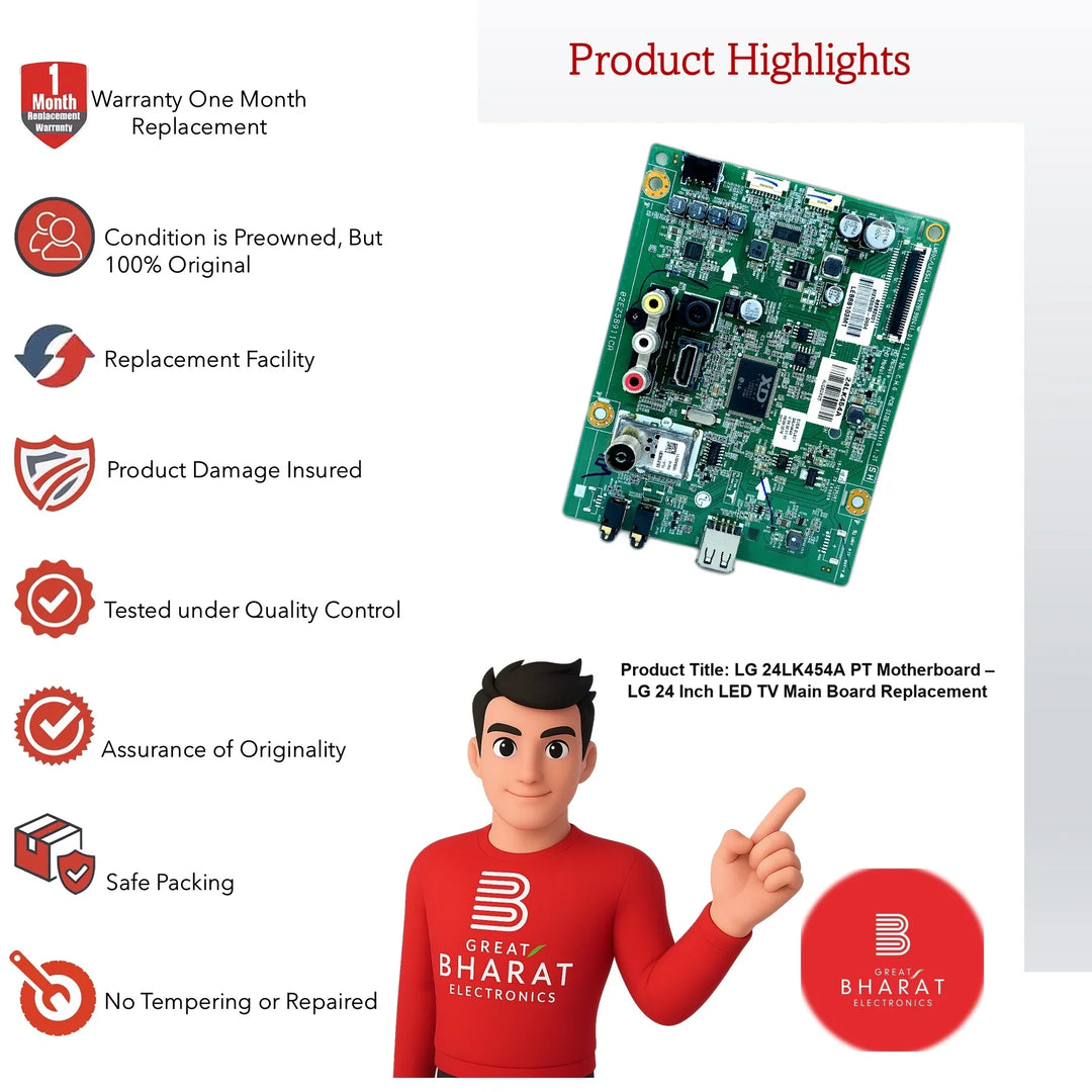 LG 24LK454A-PT Motherboard – LG 24 Inch LED TV Main Board Replacement - Great Bharat Electronics