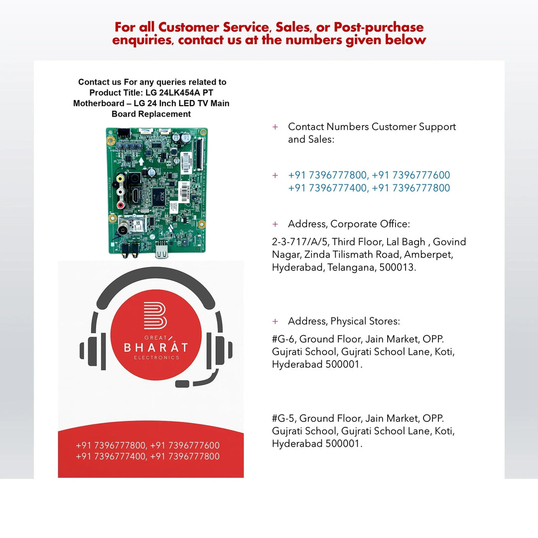 LG 24LK454A-PT Motherboard – LG 24 Inch LED TV Main Board Replacement - Great Bharat Electronics