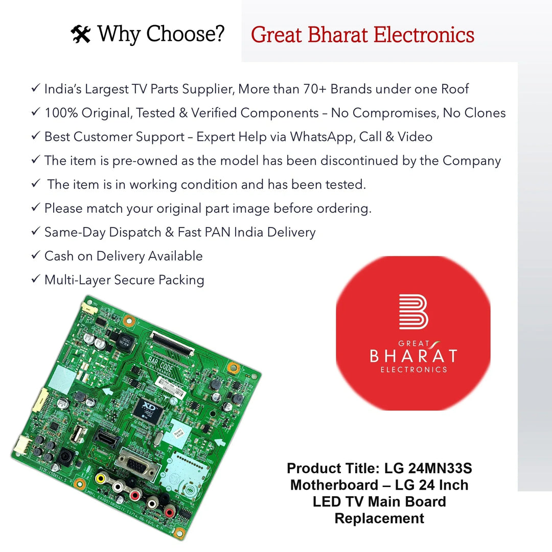 LG 24MN33S Motherboard – LG 24 Inch LED TV Main Board Replacement - Great Bharat Electronics