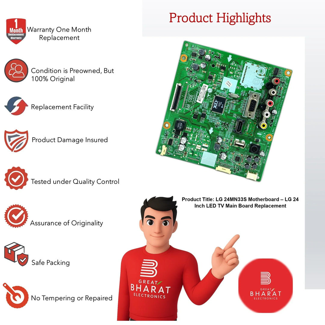 LG 24MN33S Motherboard – LG 24 Inch LED TV Main Board Replacement - Great Bharat Electronics