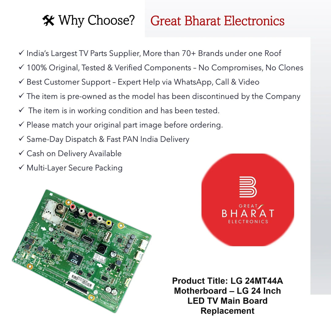 LG 24MT44A Motherboard – LG 24 Inch LED TV Main Board Replacement - Great Bharat Electronics