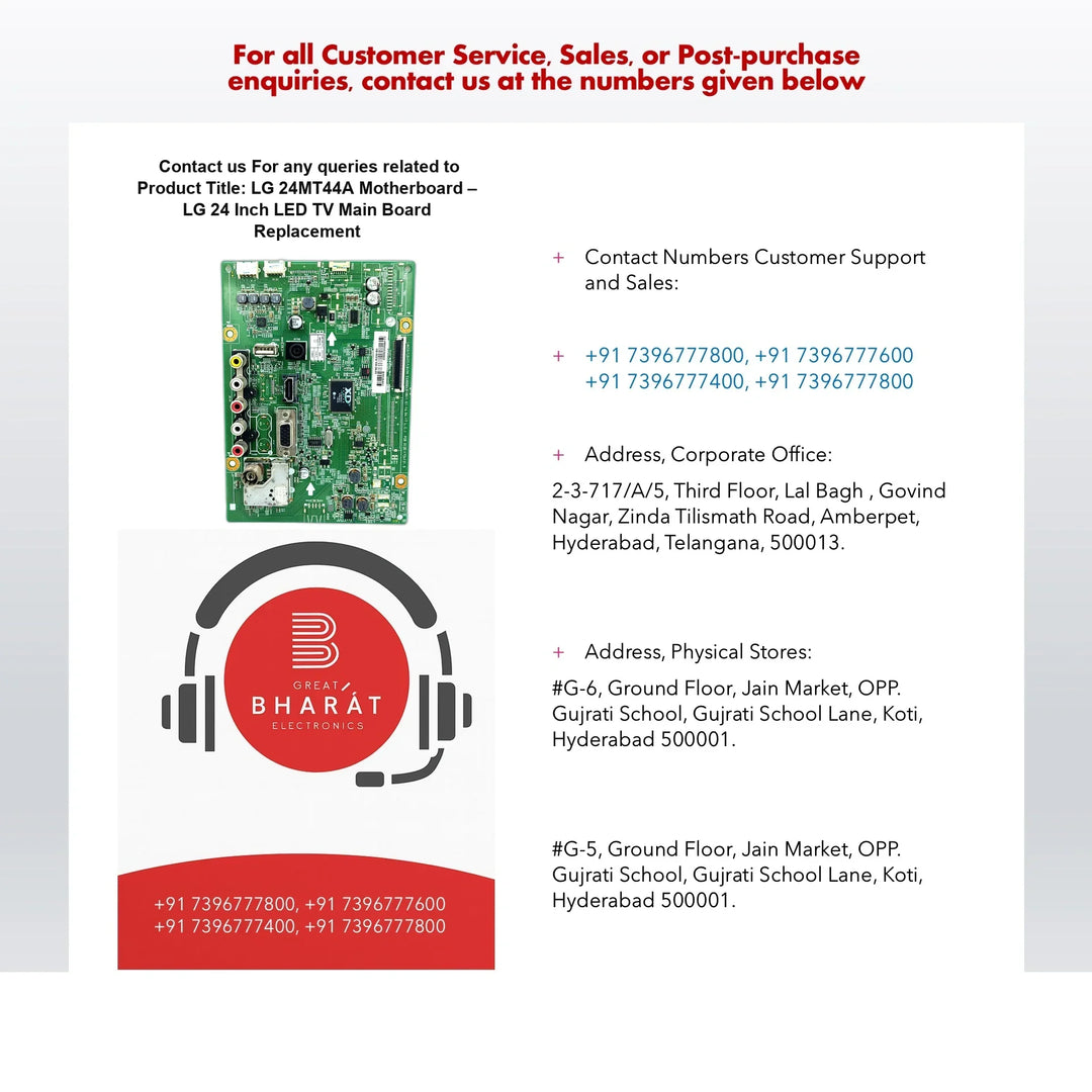 LG 24MT44A Motherboard – LG 24 Inch LED TV Main Board Replacement - Great Bharat Electronics