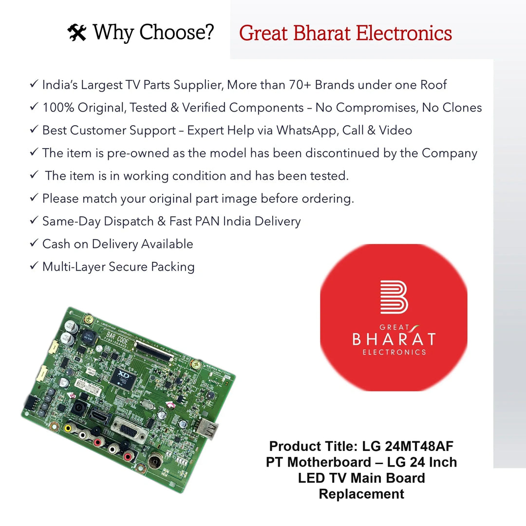LG 24MT48AF-PT Motherboard – LG 24 Inch LED TV Main Board Replacement - Great Bharat Electronics