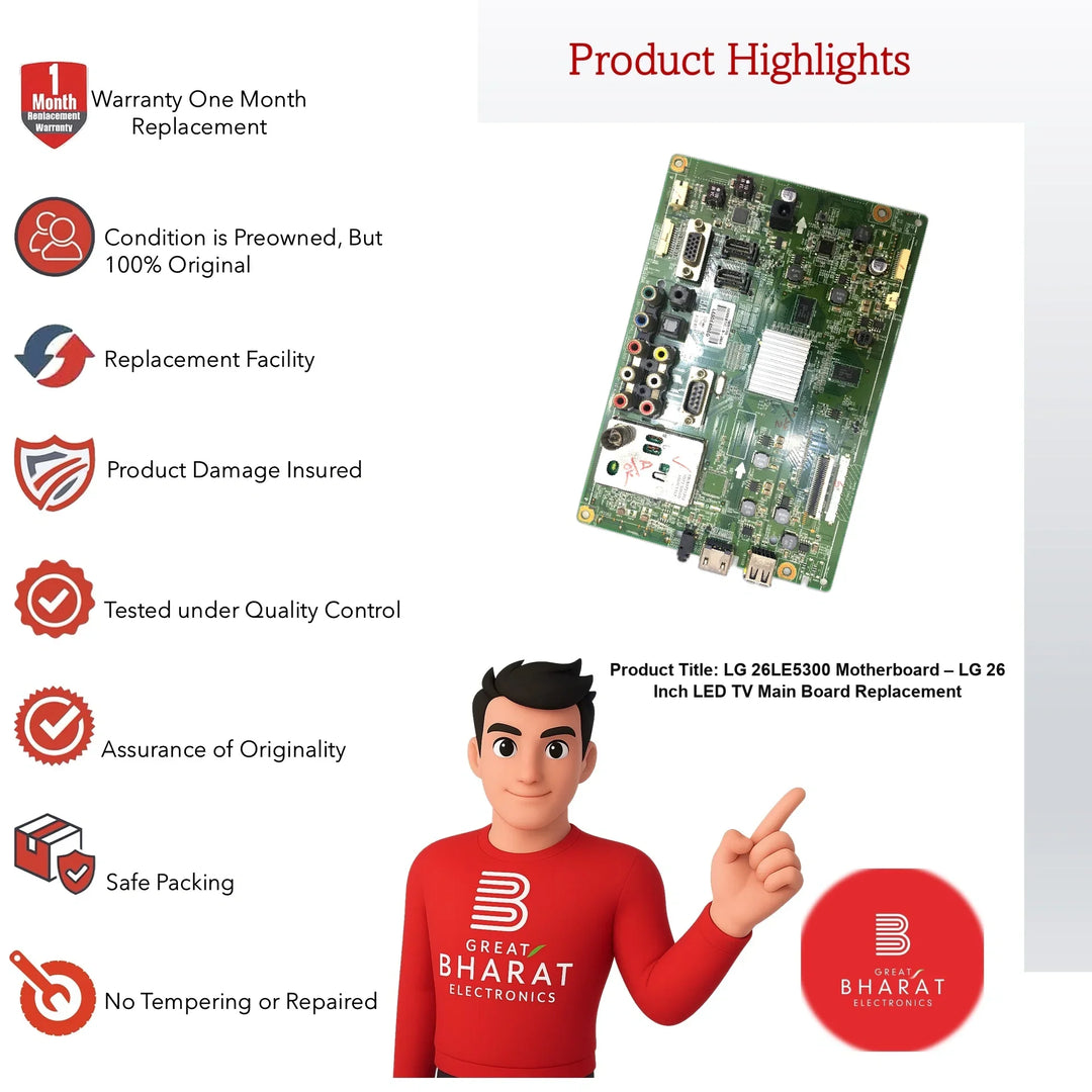 LG 26LE5300 Motherboard – LG 26 Inch LED TV Main Board Replacement - Great Bharat Electronics