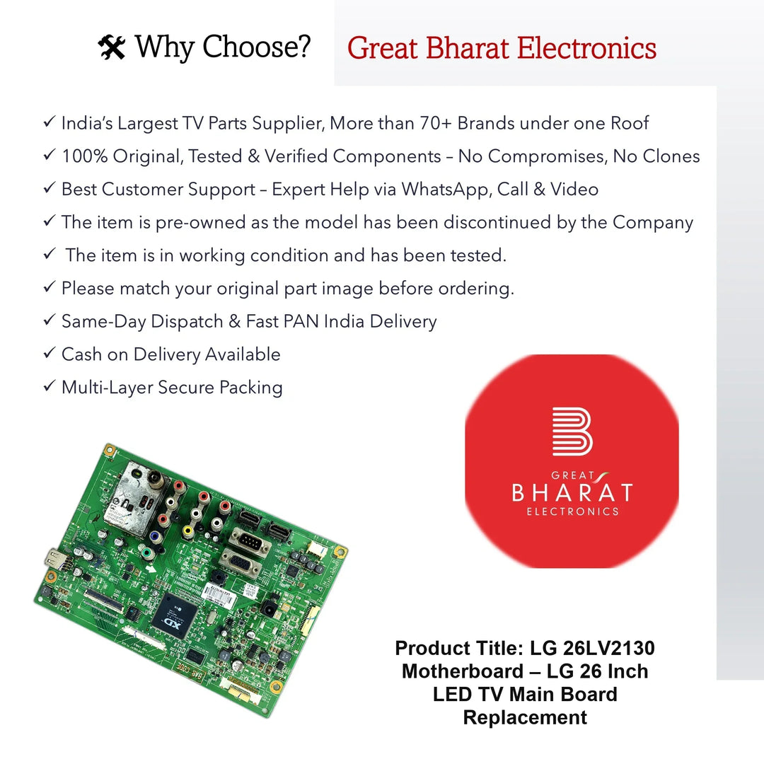 LG 26LV2130 Motherboard – LG 26 Inch LED TV Main Board Replacement - Great Bharat Electronics