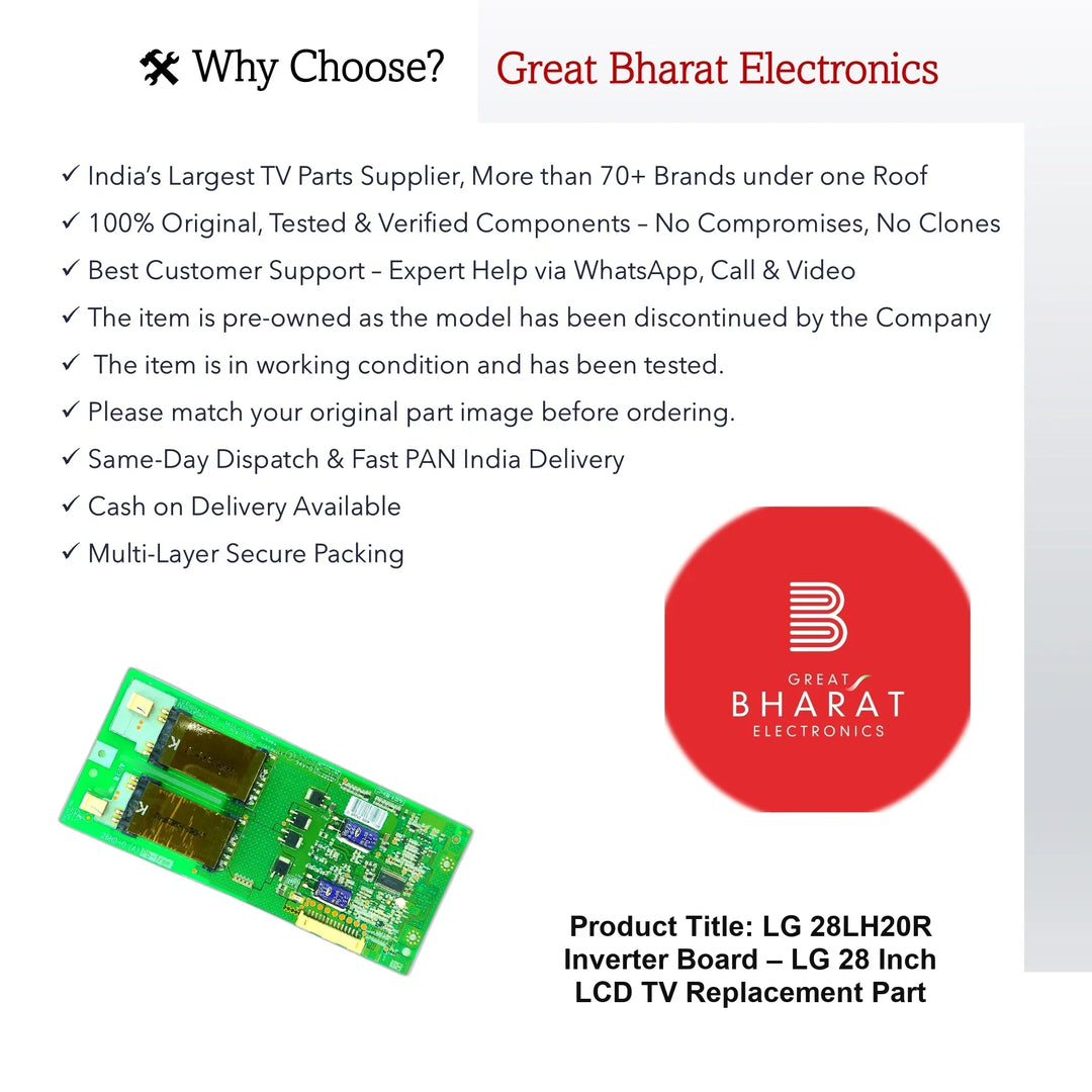 LG 28LH20R Inverter Board – LG 28 Inch LCD TV Replacement Part - Great Bharat Electronics