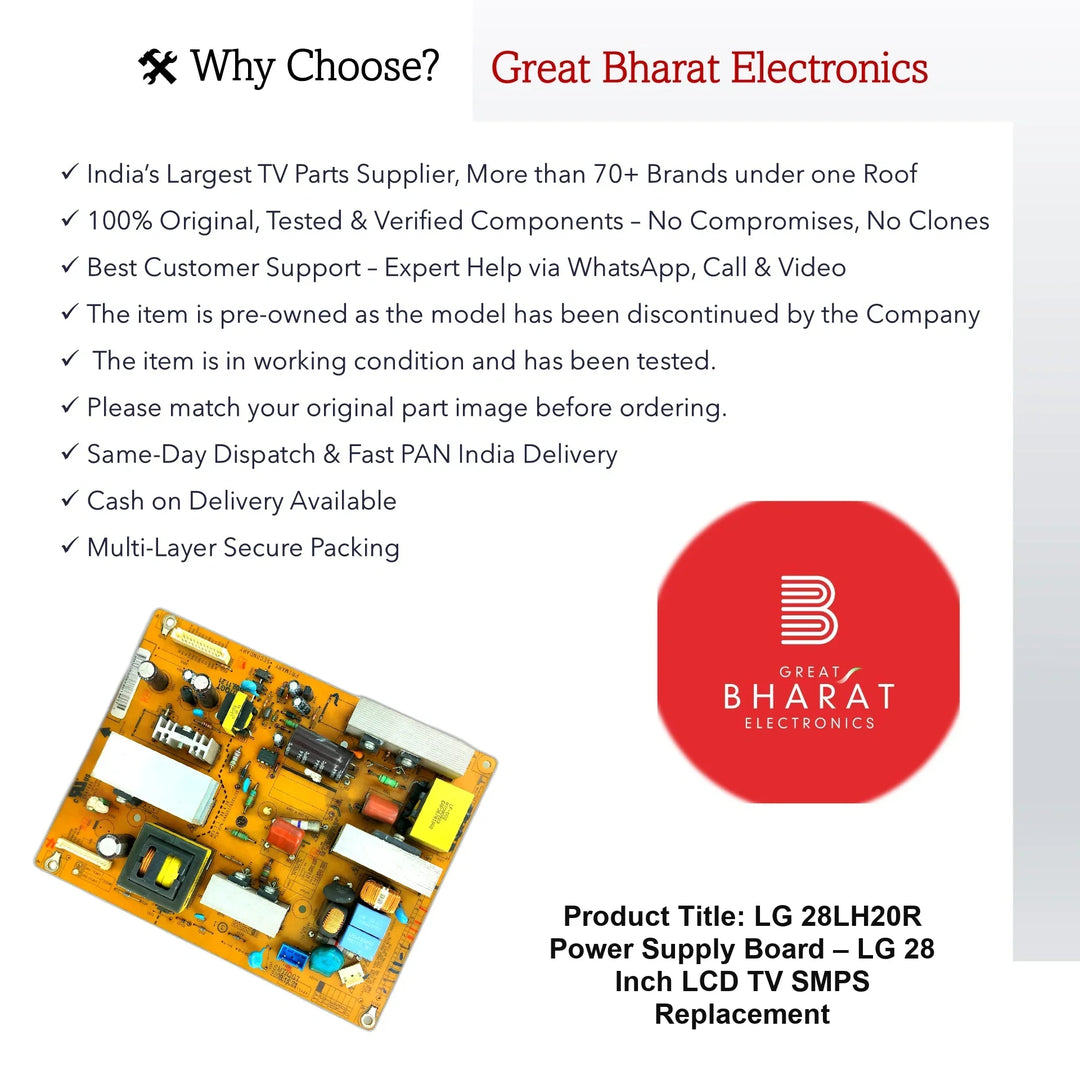 LG 28LH20R Power Supply Board – LG 28 Inch LCD TV SMPS Replacement - Great Bharat Electronics
