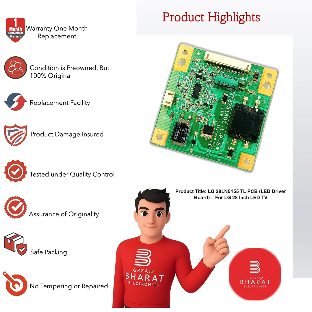 LG 28LN5155-TL PCB (LED Driver Board) – For LG 28 Inch LED TV - Great Bharat Electronics