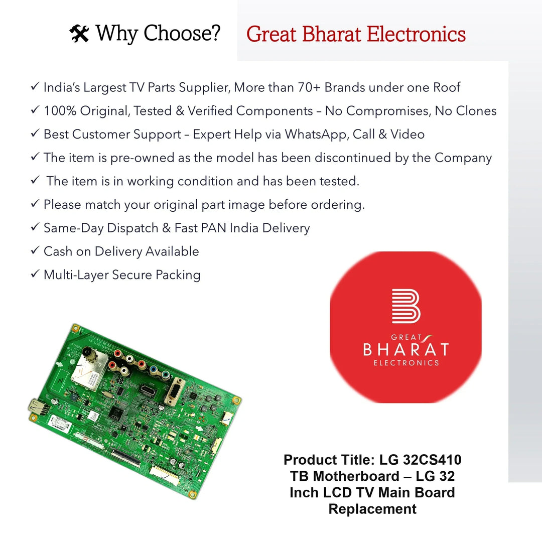 LG 32CS410-TB Motherboard – LG 32 Inch LCD TV Main Board Replacement - Great Bharat Electronics
