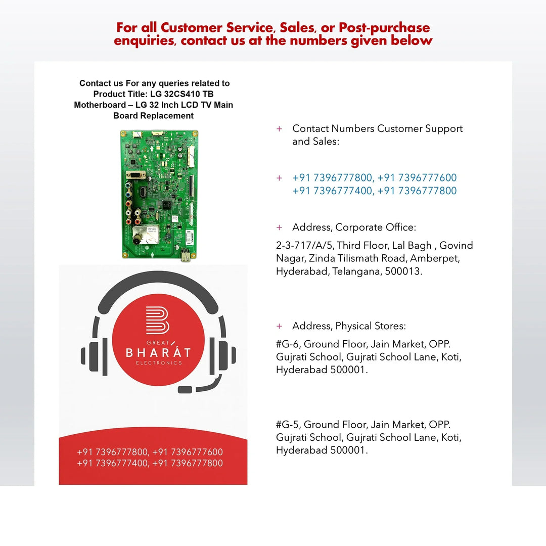 LG 32CS410-TB Motherboard – LG 32 Inch LCD TV Main Board Replacement - Great Bharat Electronics