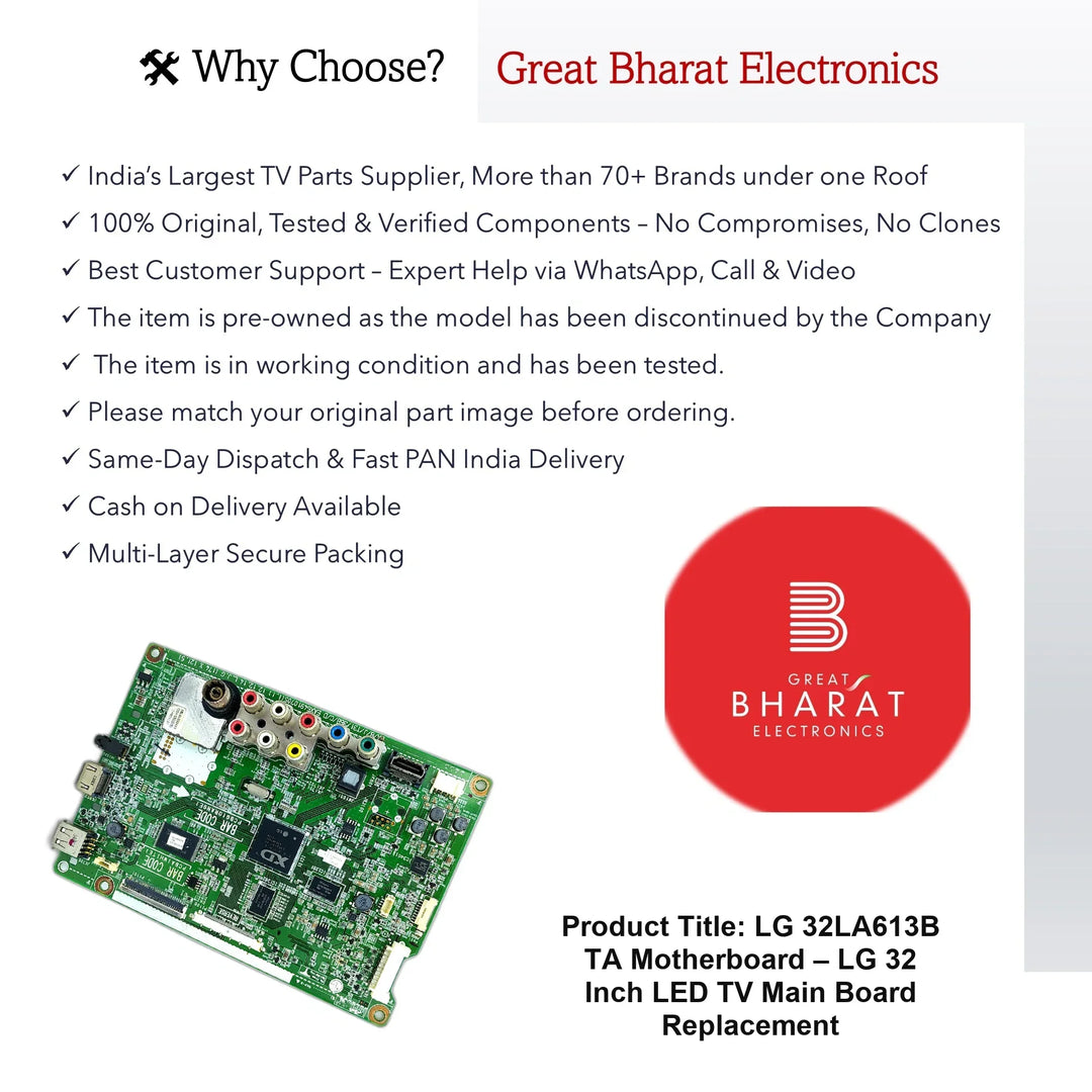 LG 32LA613B-TA Motherboard – LG 32 Inch LED TV Main Board Replacement - Great Bharat Electronics
