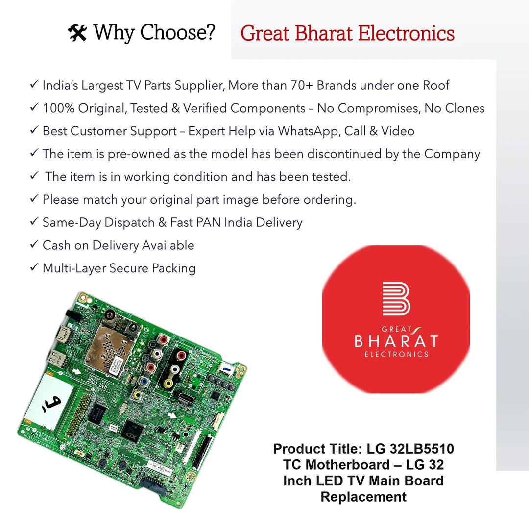 LG 32LB5510-TC Motherboard – LG 32 Inch LED TV Main Board Replacement - Great Bharat Electronics