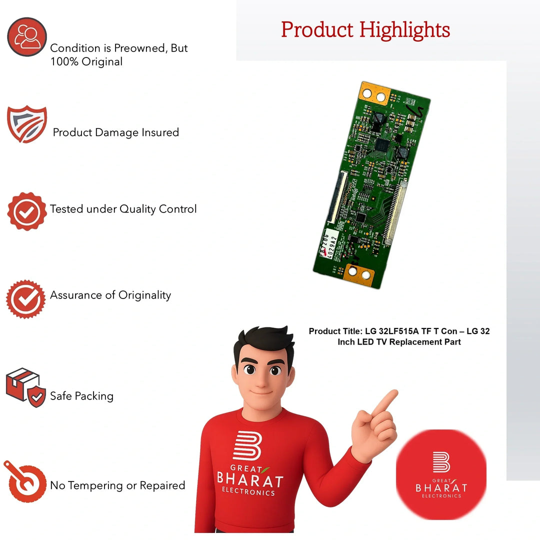 LG 32LF515A-TF T-Con Board β LG 32 Inch LED TV Replacement Part - Great Bharat Electronics