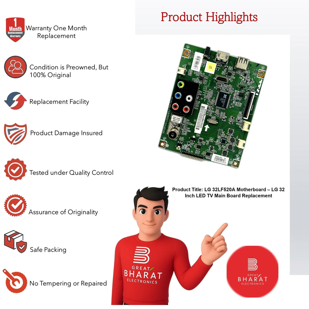 LG 32LF520A Motherboard – LG 32 Inch LED TV Main Board Replacement - Great Bharat Electronics