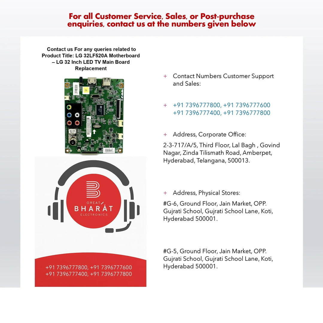 LG 32LF520A Motherboard – LG 32 Inch LED TV Main Board Replacement - Great Bharat Electronics