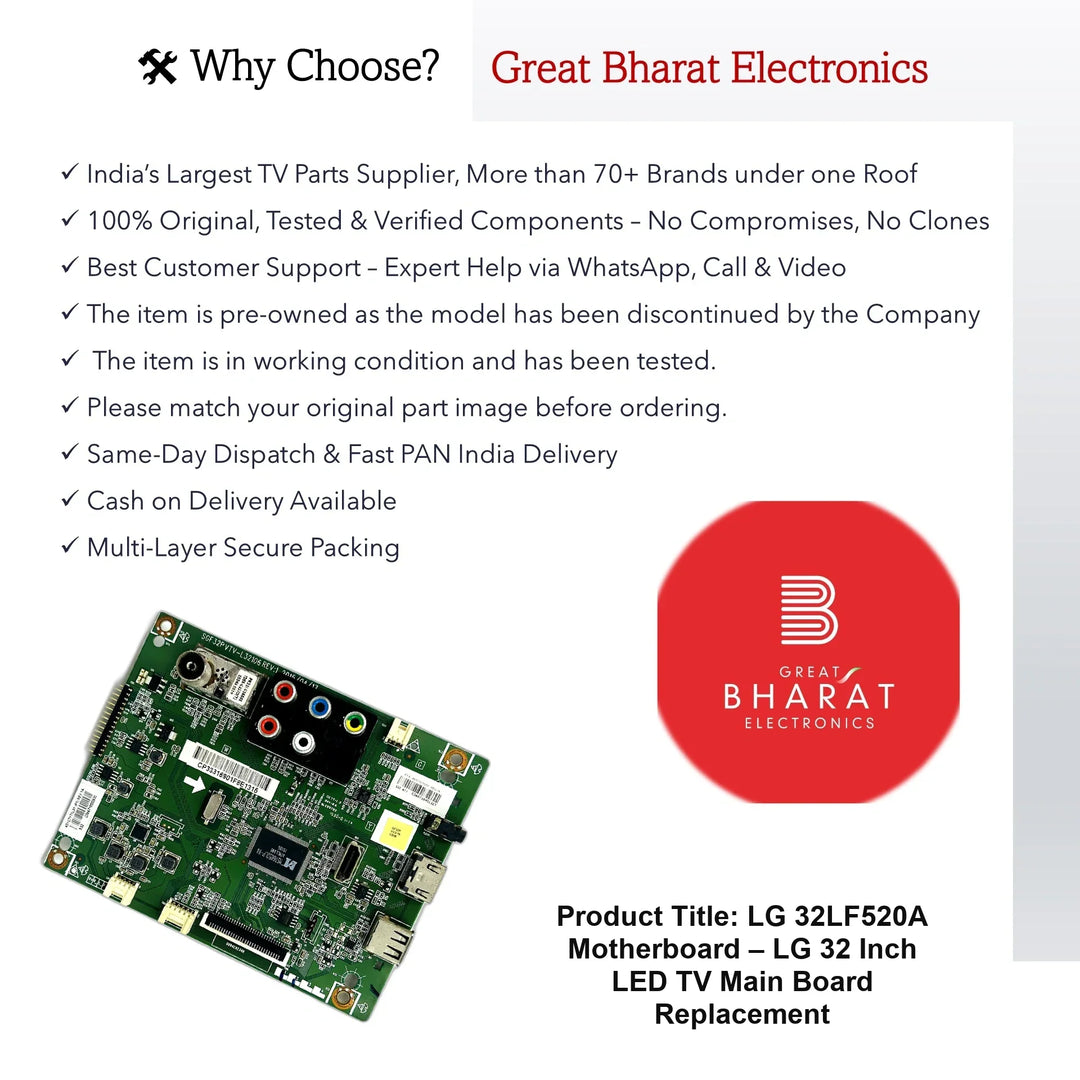 LG 32LF520A Motherboard – LG 32 Inch LED TV Main Board Replacement - Great Bharat Electronics