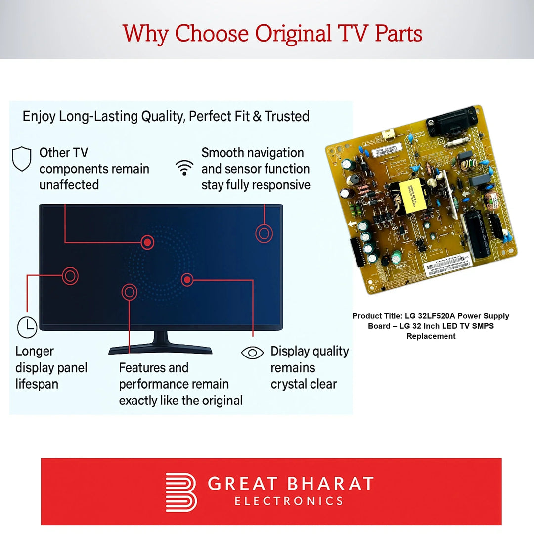 LG 32LF520A Power Supply Board – LG 32 Inch LED TV SMPS Replacement - Great Bharat Electronics