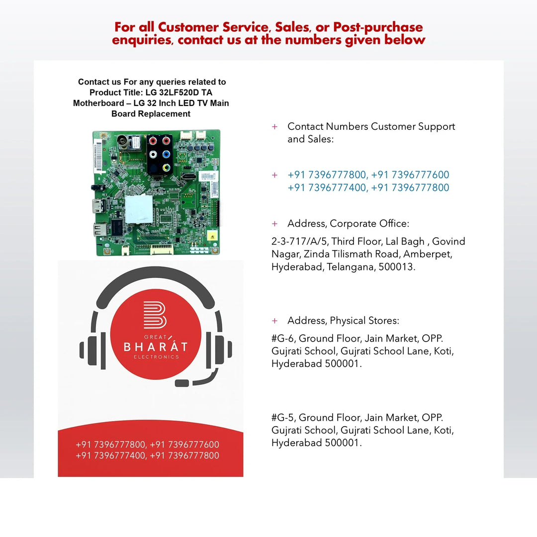 LG 32LF520D-TA Motherboard – LG 32 Inch LED TV Main Board Replacement - Great Bharat Electronics