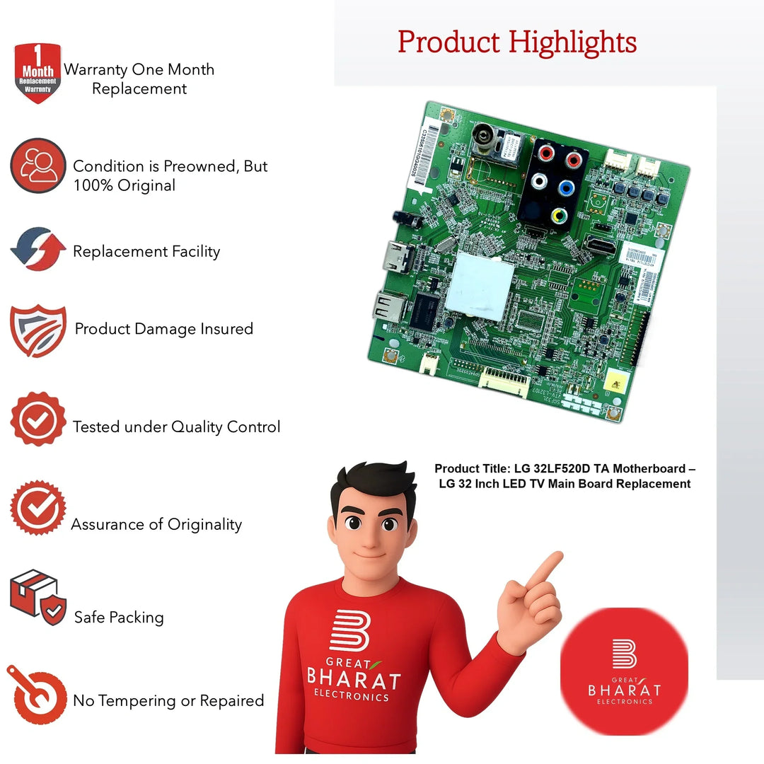 LG 32LF520D-TA Motherboard – LG 32 Inch LED TV Main Board Replacement - Great Bharat Electronics