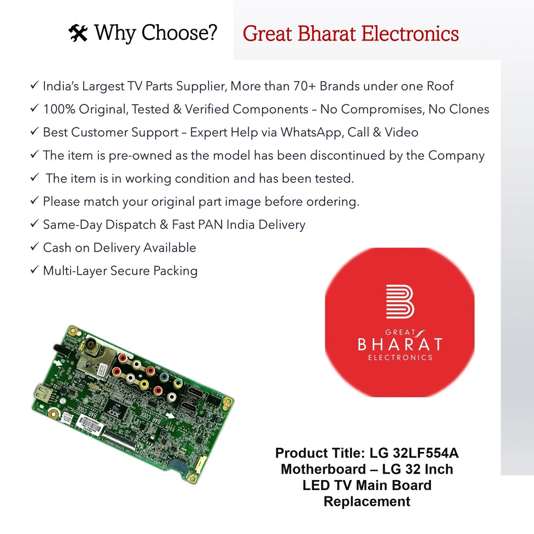 LG 32LF554A Motherboard – LG 32 Inch LED TV Main Board Replacement - Great Bharat Electronics
