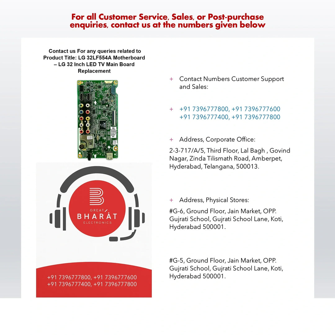 LG 32LF554A Motherboard – LG 32 Inch LED TV Main Board Replacement - Great Bharat Electronics