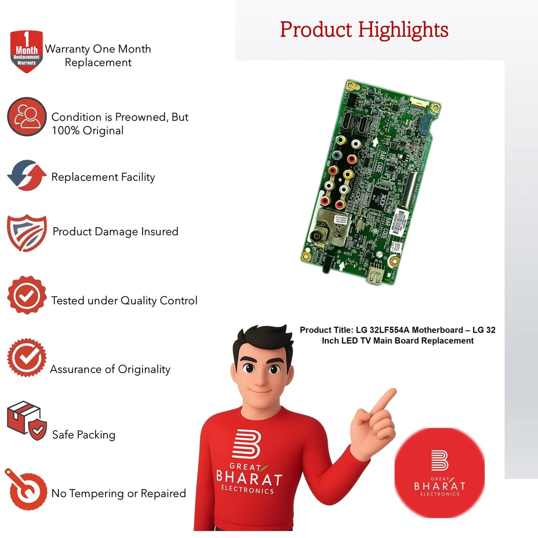 LG 32LF554A Motherboard – LG 32 Inch LED TV Main Board Replacement - Great Bharat Electronics