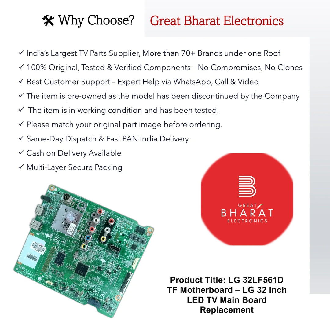 LG 32LF561D-TF Motherboard – LG 32 Inch LED TV Main Board Replacement - Great Bharat Electronics